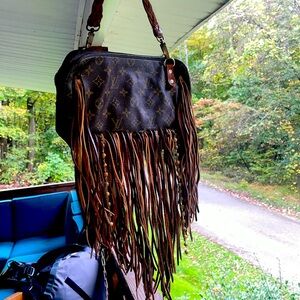 Boho repurposed LV, sold by Vintage boho bags